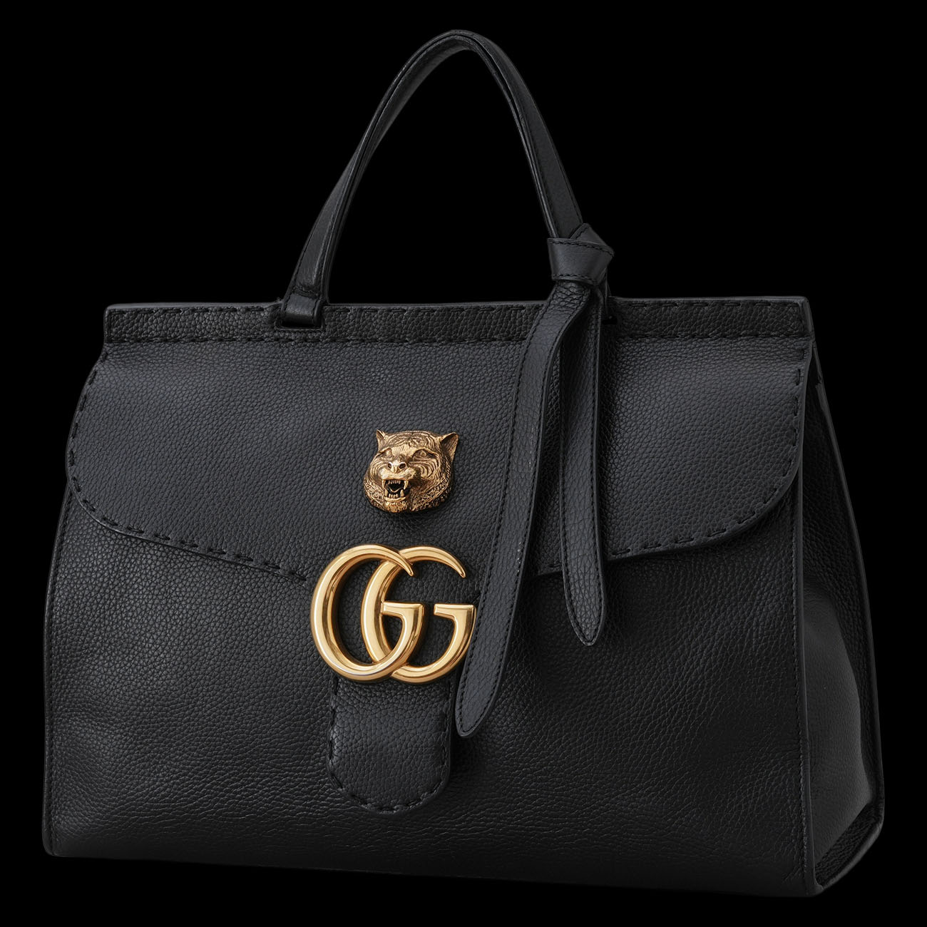 GUCCI(USED)구찌 409155 마몽 타이거 헤드 탑핸들백