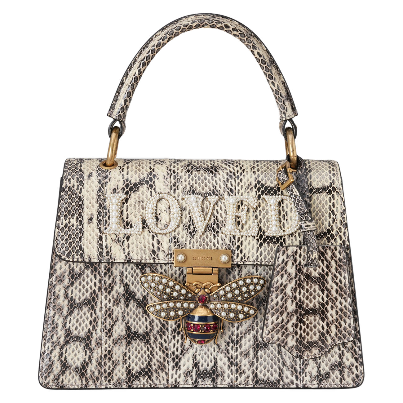GUCCI(USED)구찌 476541 파이톤 퀸 마가렛 탑핸들