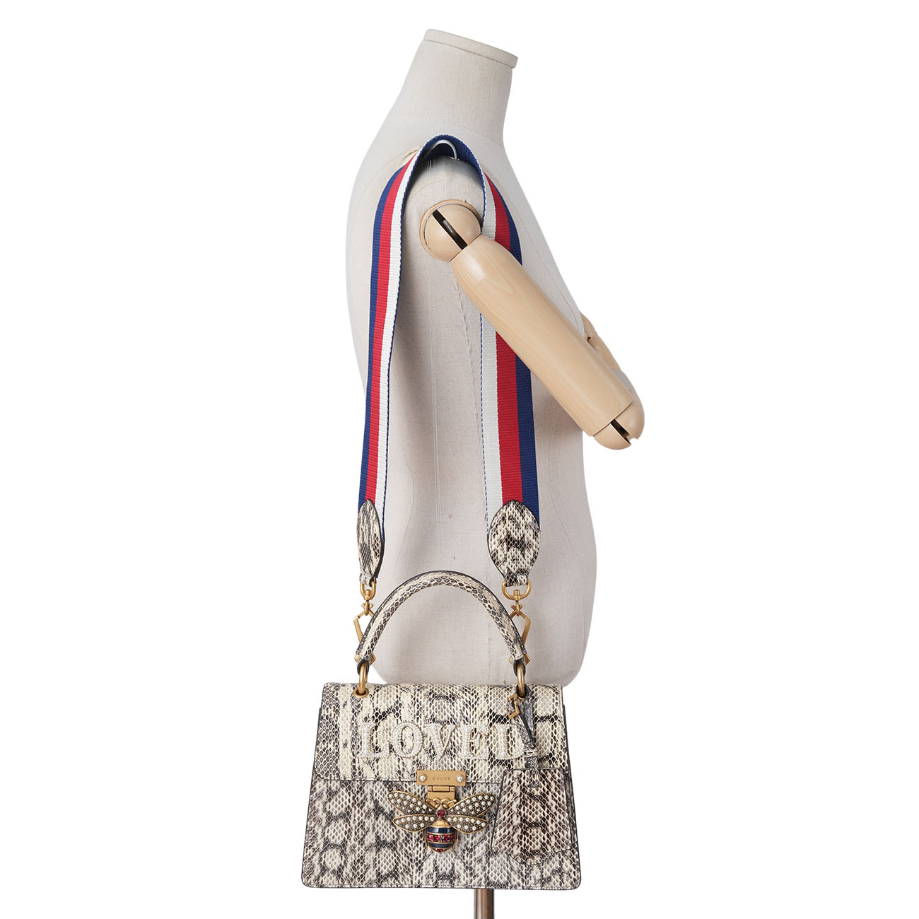 GUCCI(USED)구찌 476541 파이톤 퀸 마가렛 탑핸들