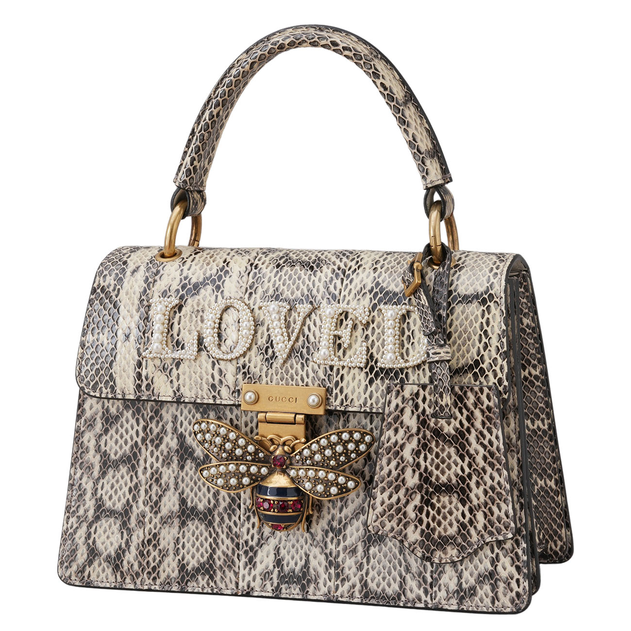 GUCCI(USED)구찌 476541 파이톤 퀸 마가렛 탑핸들