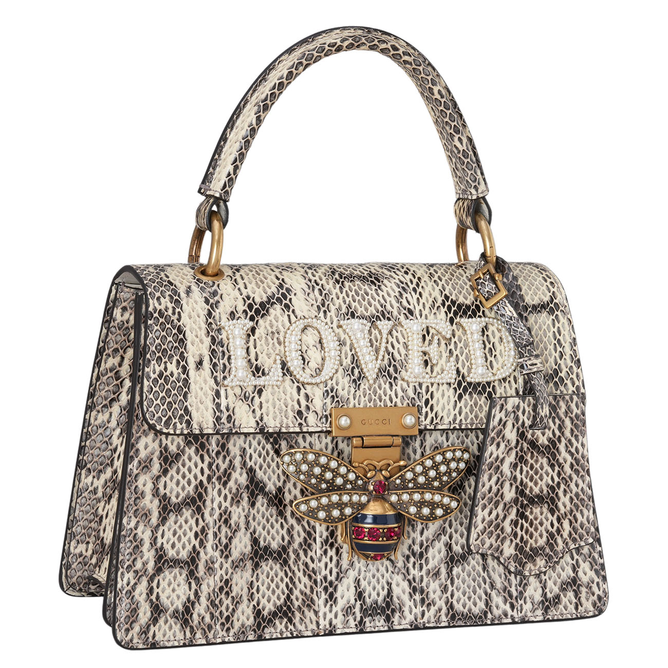 GUCCI(USED)구찌 476541 파이톤 퀸 마가렛 탑핸들