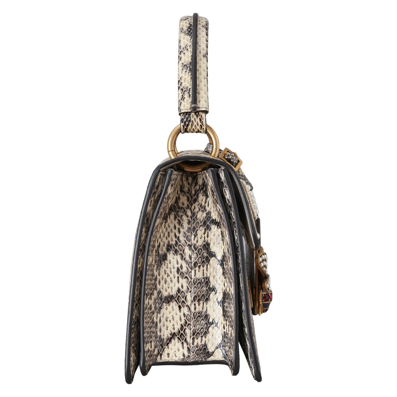 GUCCI(USED)구찌 476541 파이톤 퀸 마가렛 탑핸들