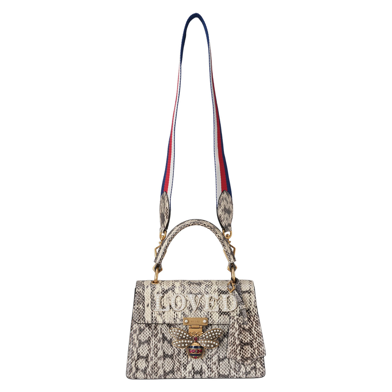 GUCCI(USED)구찌 476541 파이톤 퀸 마가렛 탑핸들