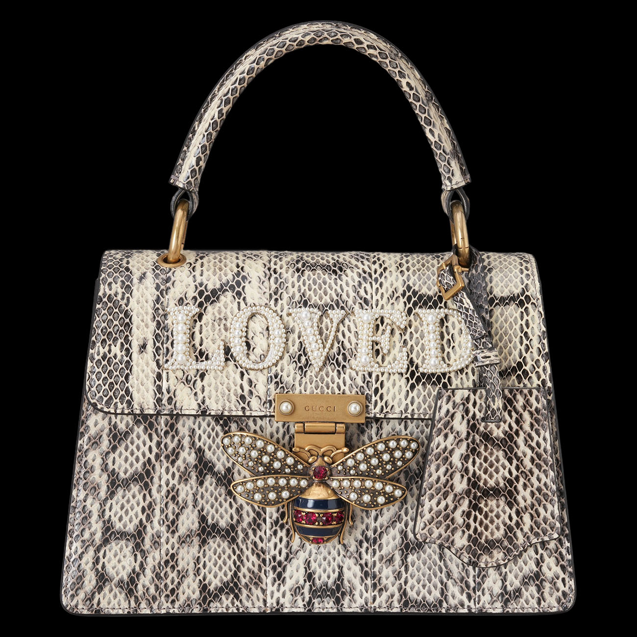 GUCCI(USED)구찌 476541 파이톤 퀸 마가렛 탑핸들