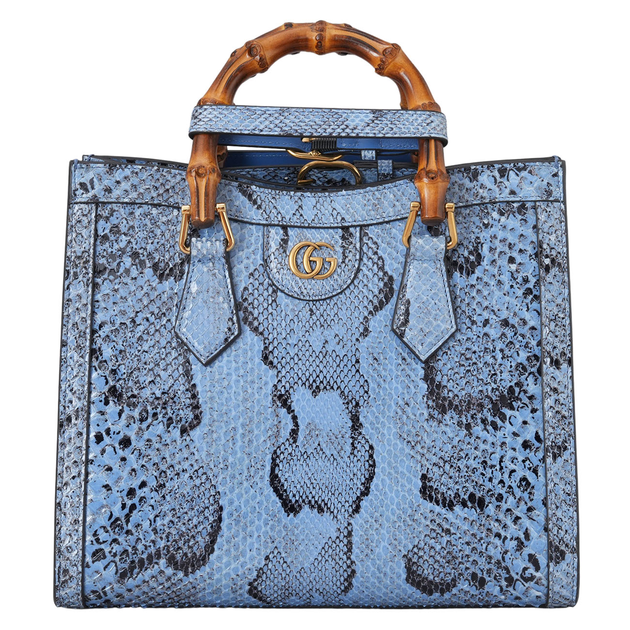 GUCCI(NEW)구찌 734677 파이톤 뱀부 다이애나 토트겸 숄더백