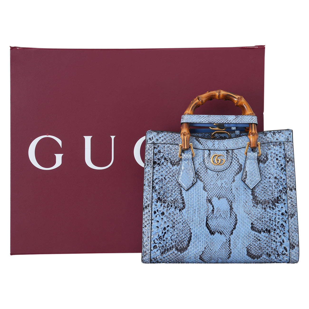 GUCCI(NEW)구찌 734677 파이톤 뱀부 다이애나 토트겸 숄더백
