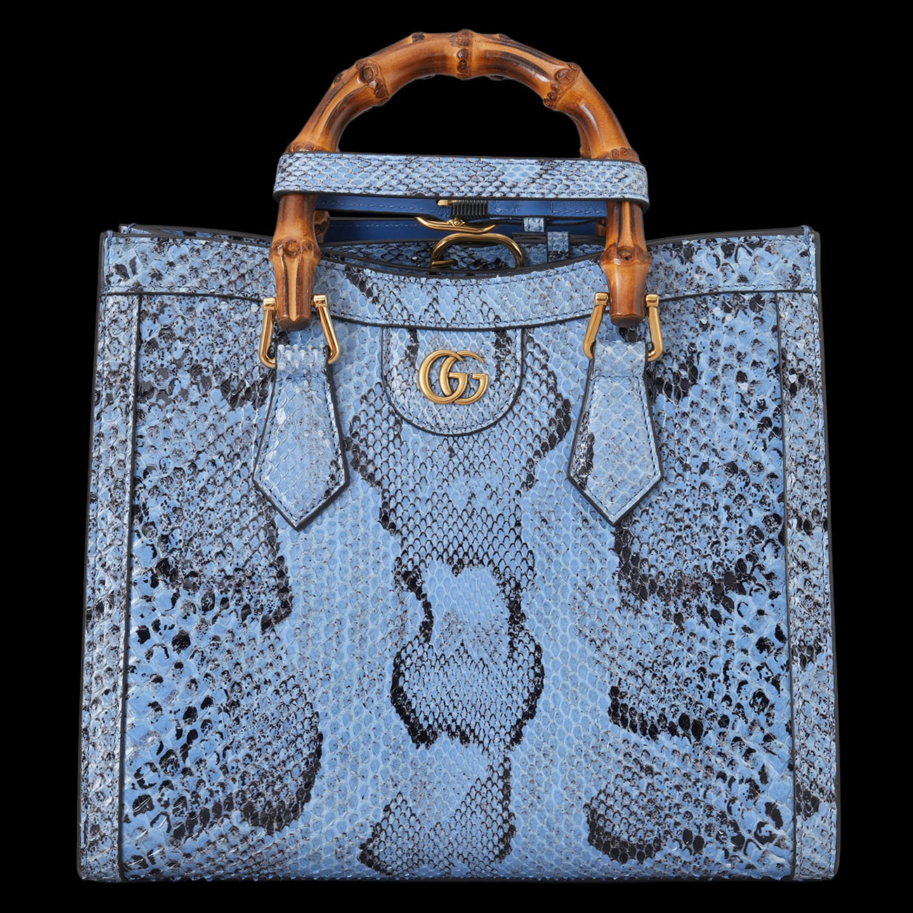 GUCCI(NEW)구찌 734677 파이톤 뱀부 다이애나 토트겸 숄더백