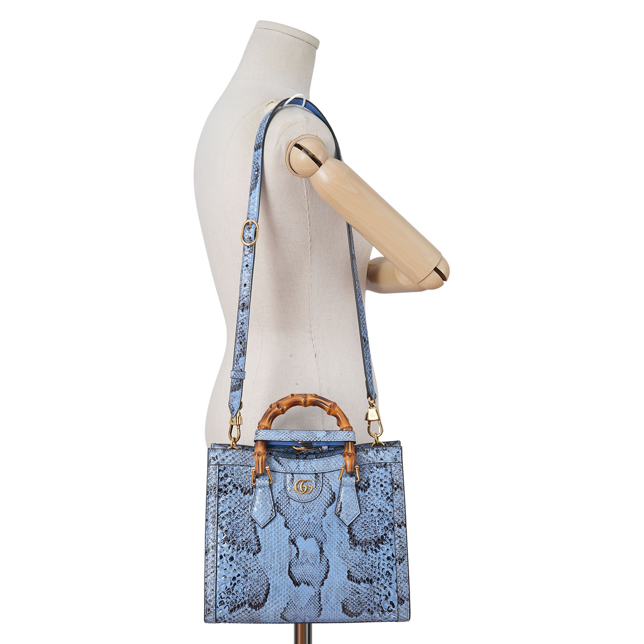 GUCCI(NEW)구찌 734677 파이톤 뱀부 다이애나 토트겸 숄더백