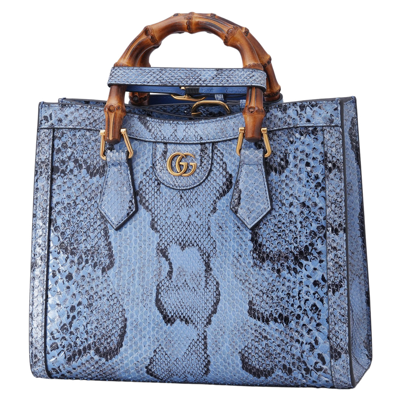 GUCCI(NEW)구찌 734677 파이톤 뱀부 다이애나 토트겸 숄더백