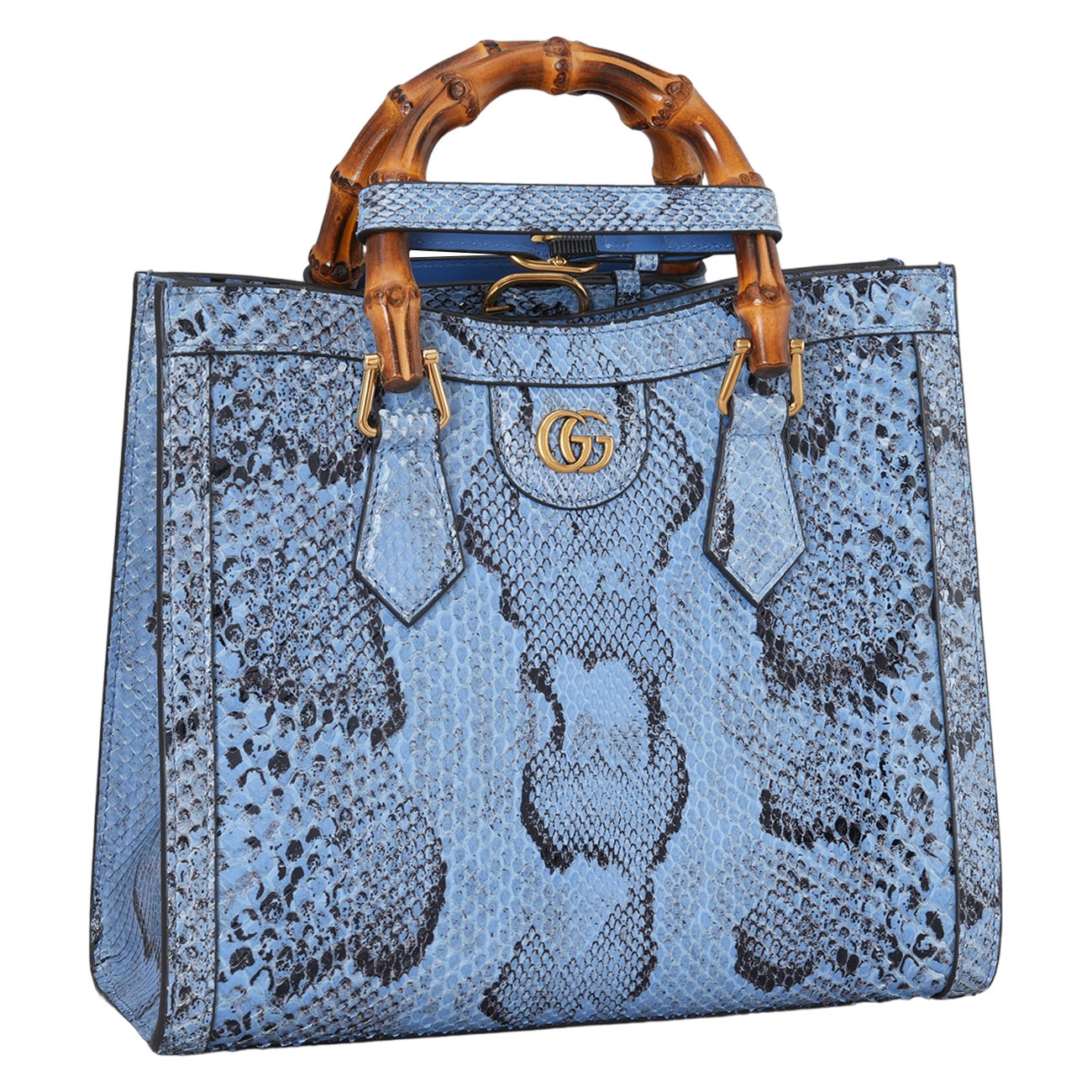 GUCCI(NEW)구찌 734677 파이톤 뱀부 다이애나 토트겸 숄더백