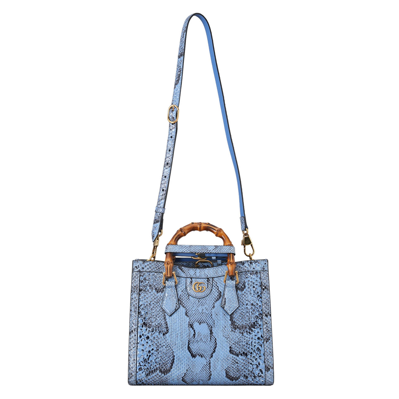 GUCCI(NEW)구찌 734677 파이톤 뱀부 다이애나 토트겸 숄더백