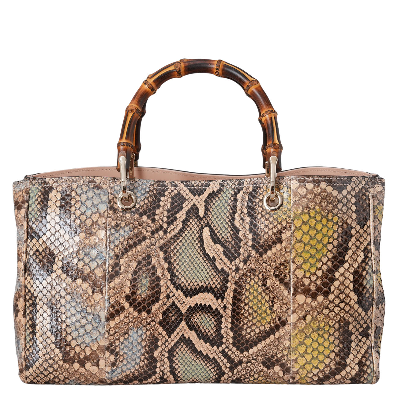 GUCCI(USED)구찌 323660 파이톤 레더 뱀부 토트백