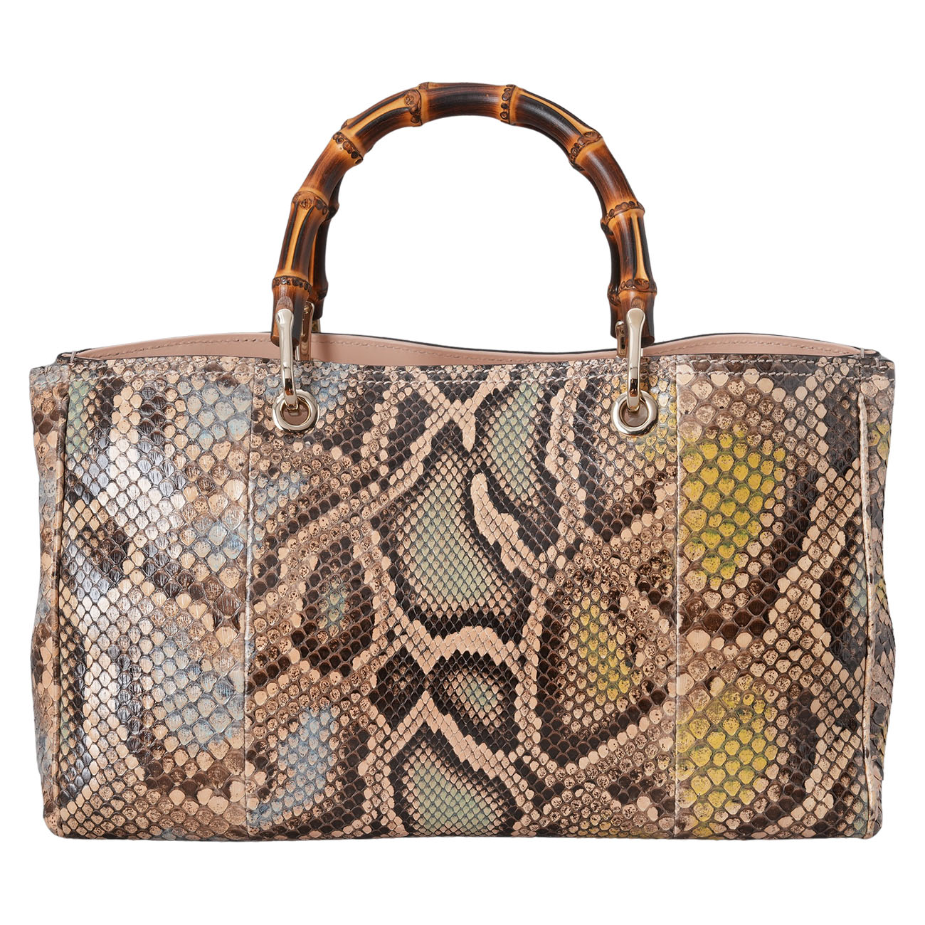GUCCI(USED)구찌 323660 파이톤 레더 뱀부 토트백