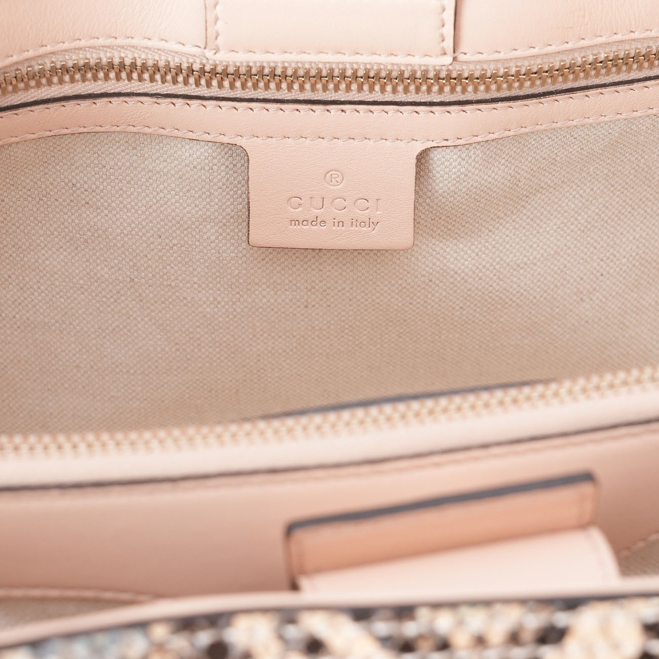 GUCCI(USED)구찌 323660 파이톤 레더 뱀부 토트백