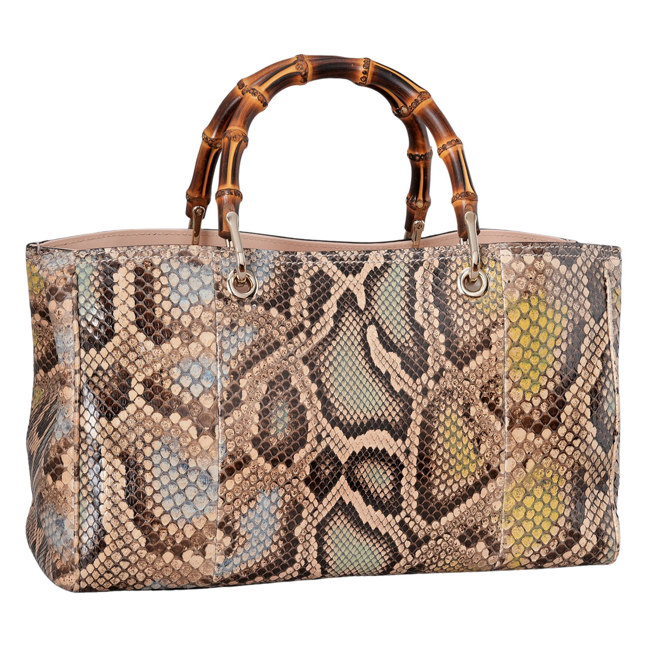 GUCCI(USED)구찌 323660 파이톤 레더 뱀부 토트백