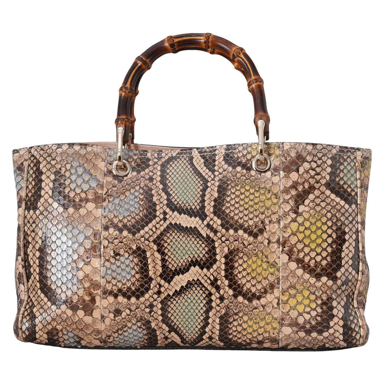 GUCCI(USED)구찌 323660 파이톤 레더 뱀부 토트백