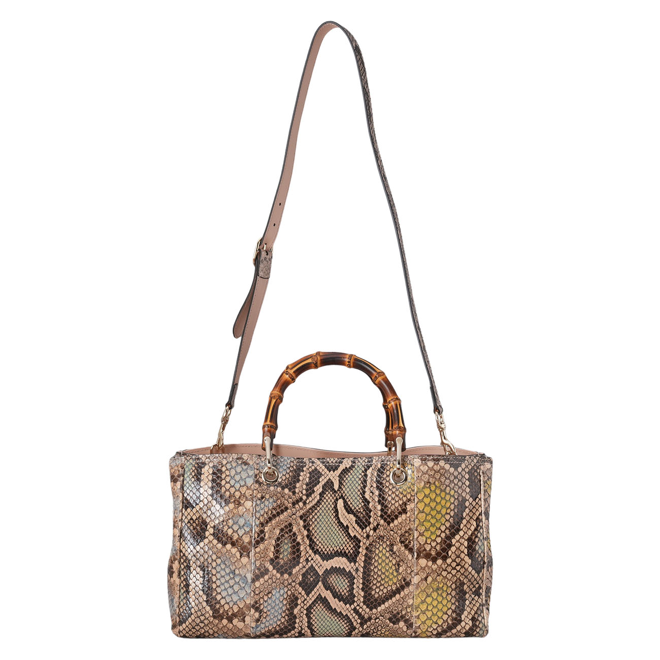 GUCCI(USED)구찌 323660 파이톤 레더 뱀부 토트백