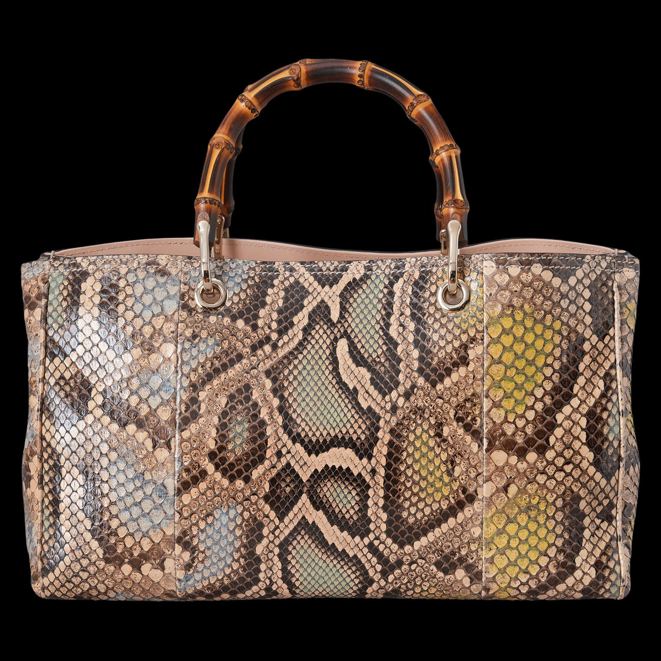 GUCCI(USED)구찌 323660 파이톤 레더 뱀부 토트백