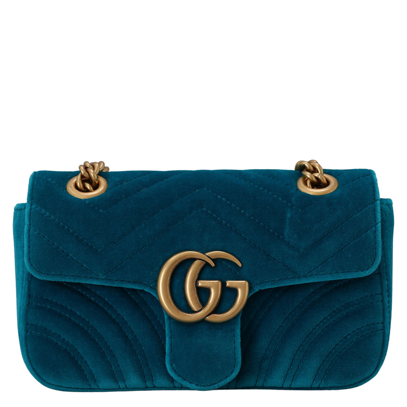 GUCCI(USED)구찌 446744 GG마몽 마틀라세 미니 벨벳 체인 숄더백