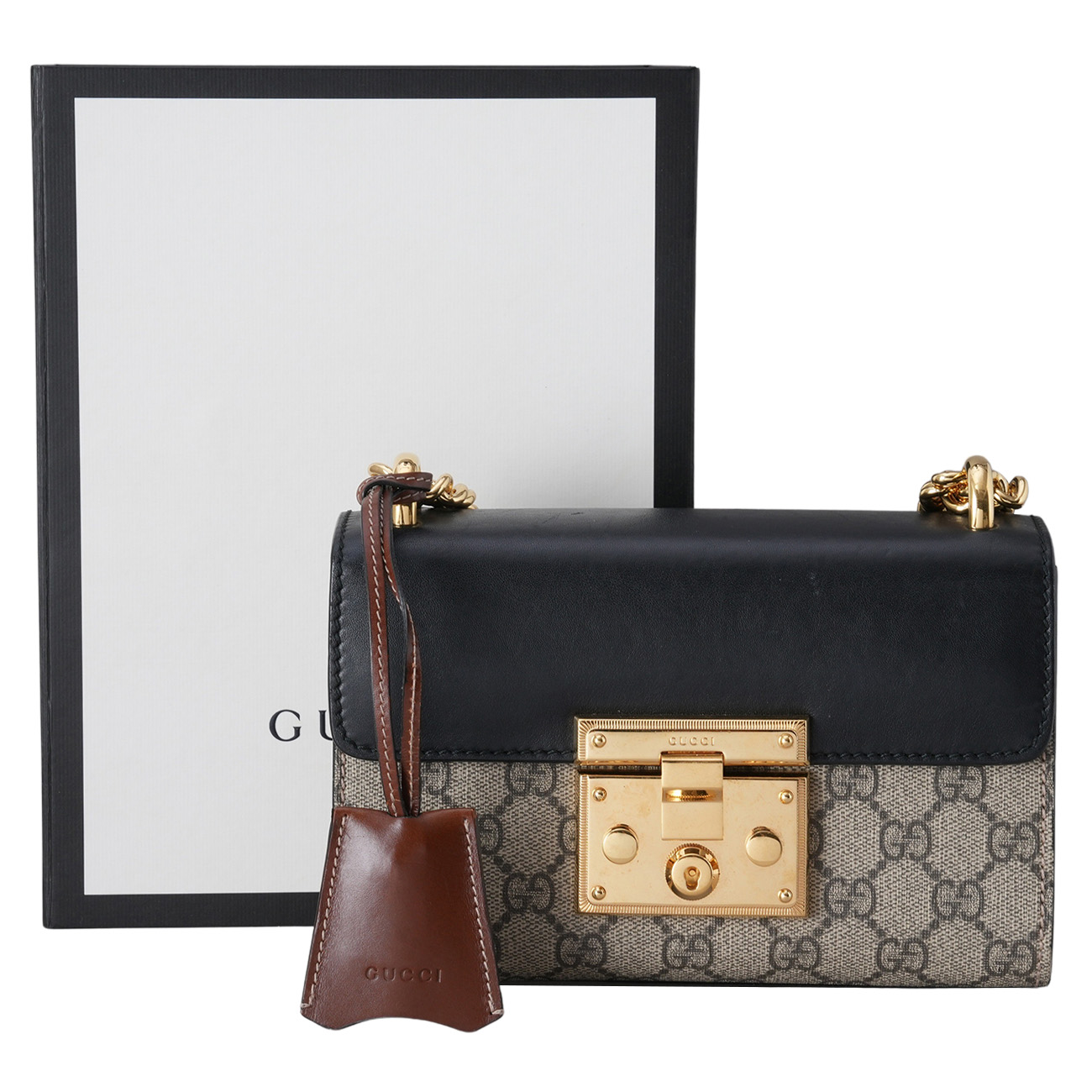GUCCI(USED)구찌  GG 패드락 체인 숄더백 스몰