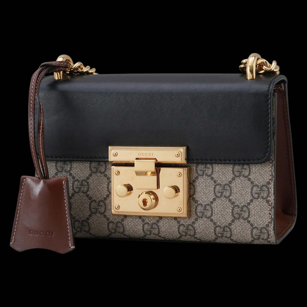 GUCCI(USED)구찌  GG 패드락 체인 숄더백 스몰