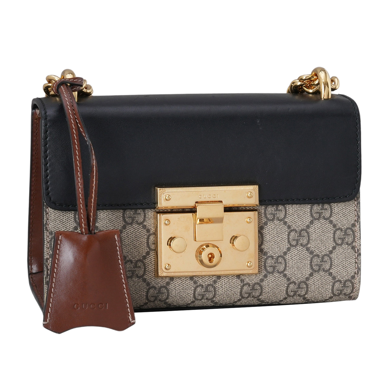GUCCI(USED)구찌  GG 패드락 체인 숄더백 스몰