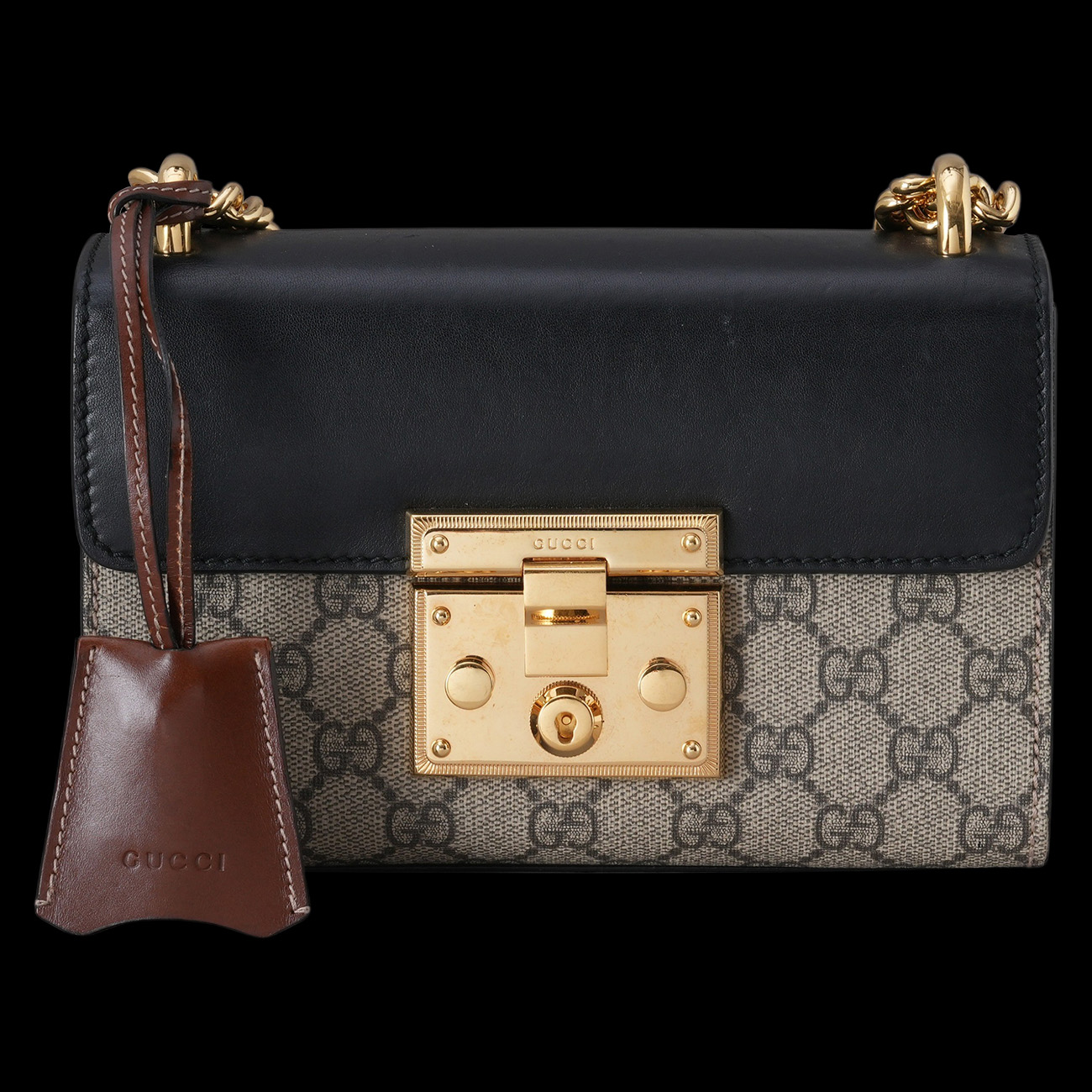 GUCCI(USED)구찌  GG 패드락 체인 숄더백 스몰
