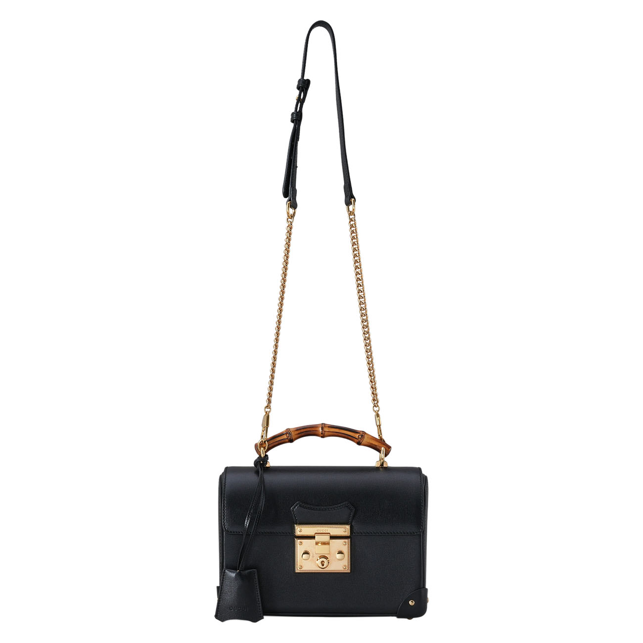 GUCCI(USED)구찌 603221 패드락 뱀부 숄더백 스몰