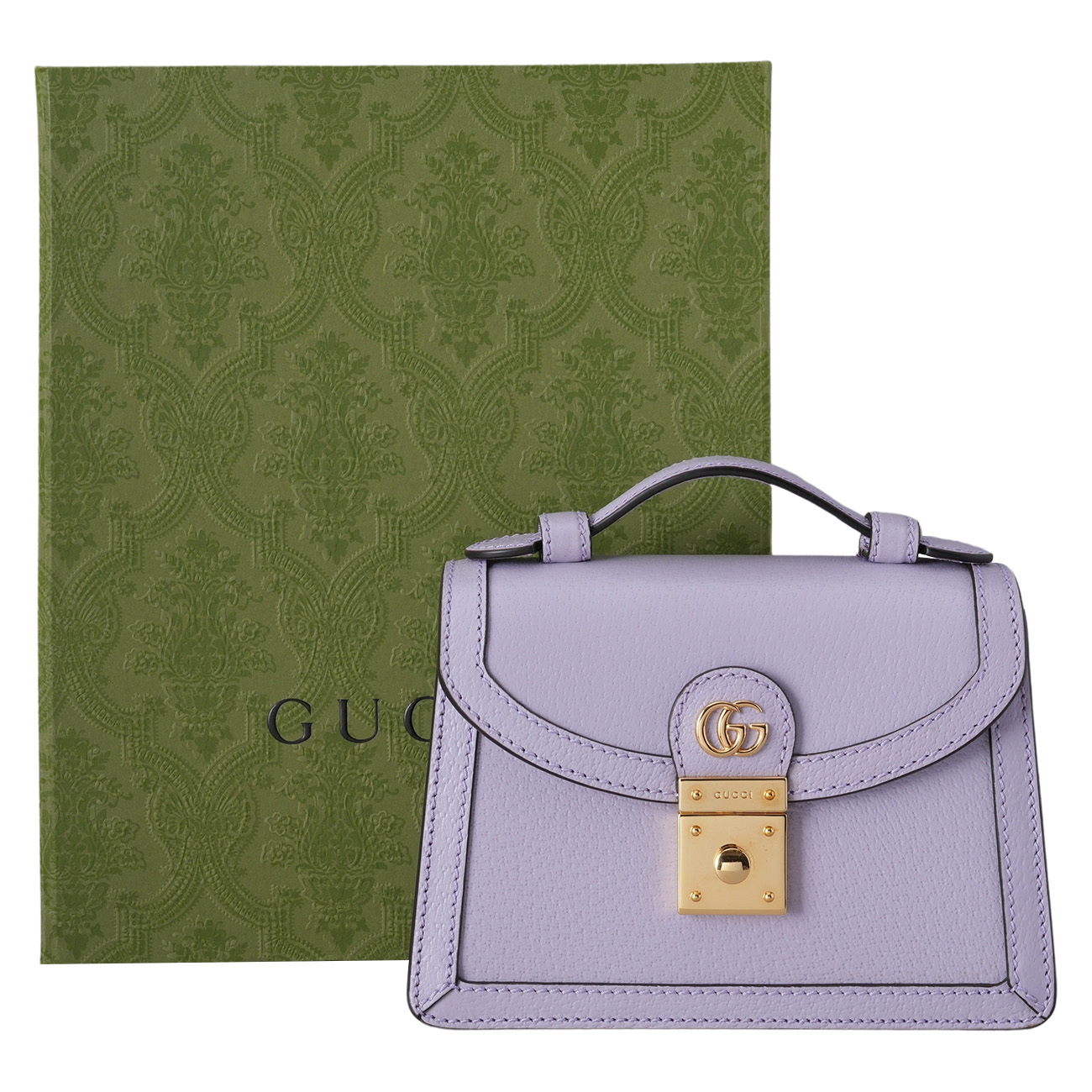 GUCCI(USED)구찌 696180 라벤더 레더 미니 탑 핸들백