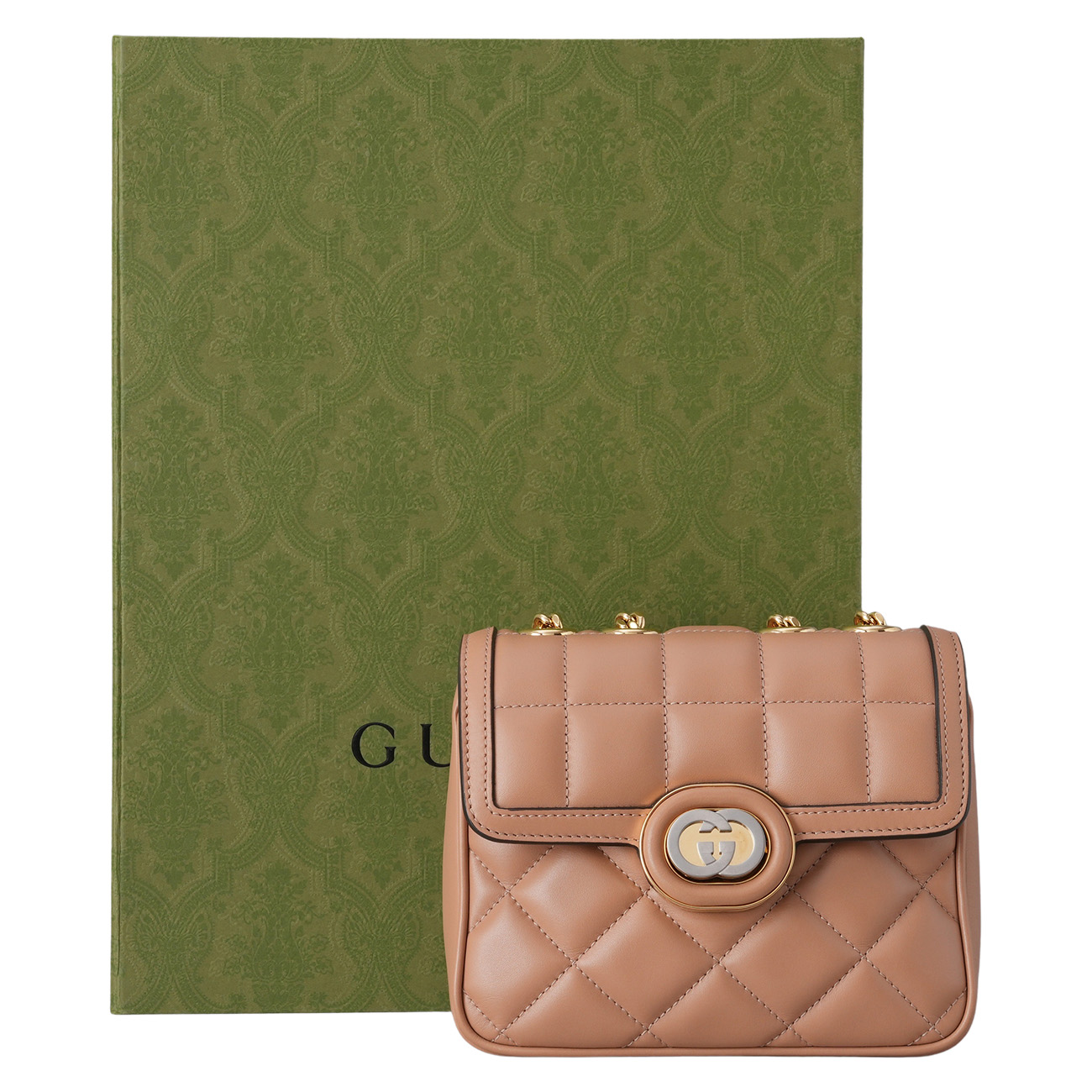 GUCCI(USED)구찌 741457 인터로킹 G 데코 퀼팅 미니 체인백