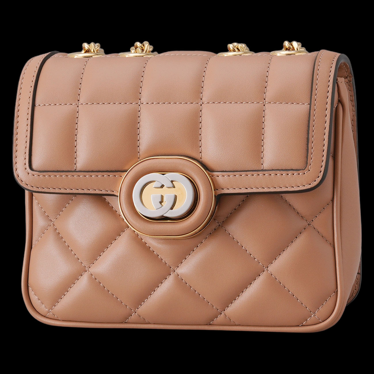 GUCCI(USED)구찌 741457 인터로킹 G 데코 퀼팅 미니 체인백