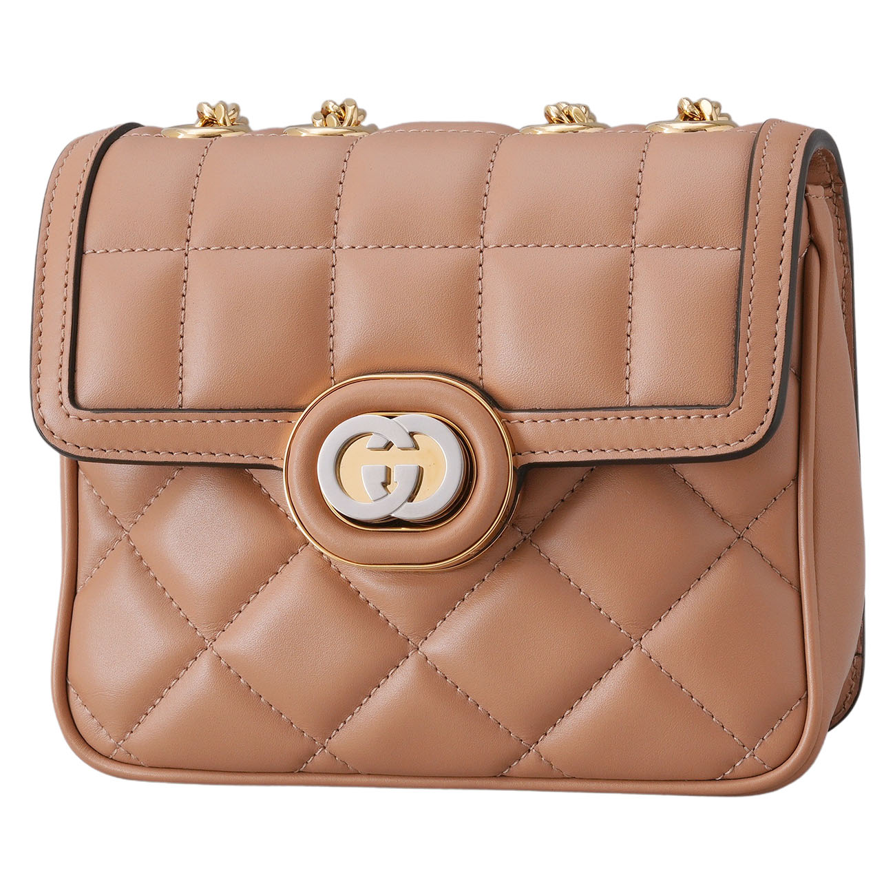 GUCCI(USED)구찌 741457 인터로킹 G 데코 퀼팅 미니 체인백