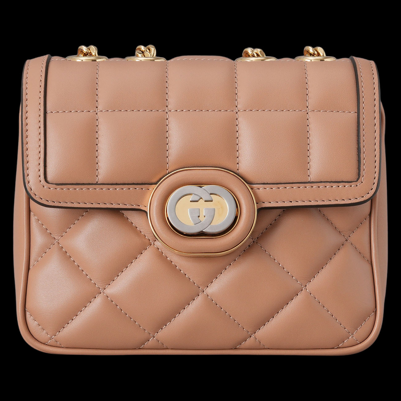 GUCCI(USED)구찌 741457 인터로킹 G 데코 퀼팅 미니 체인백