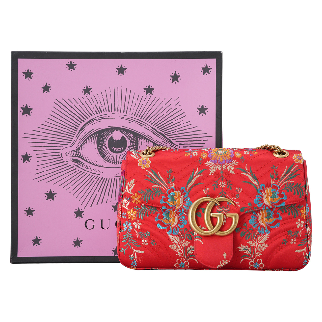 GUCCI(USED)구찌 443496 시즌 자수 GG마몽 마틀라세 체인 숄더백