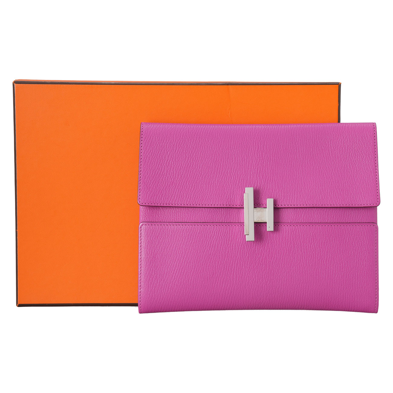 HERMES(USED)에르메스 씨네틱 클러치 매그놀리아 은장