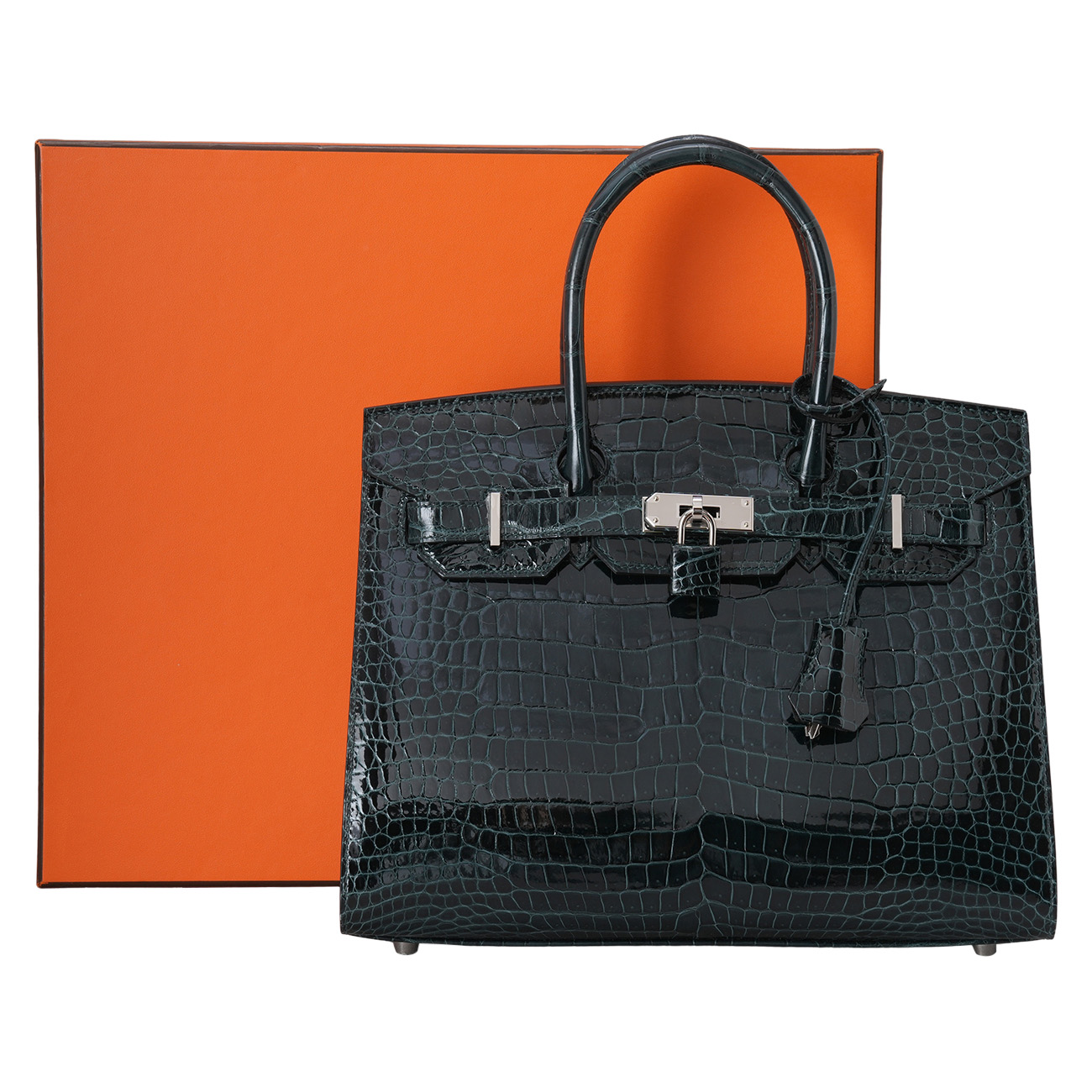 HERMES(USED)에르메스 벌킨 30 시프레스 은장 프로서스 크로커다일