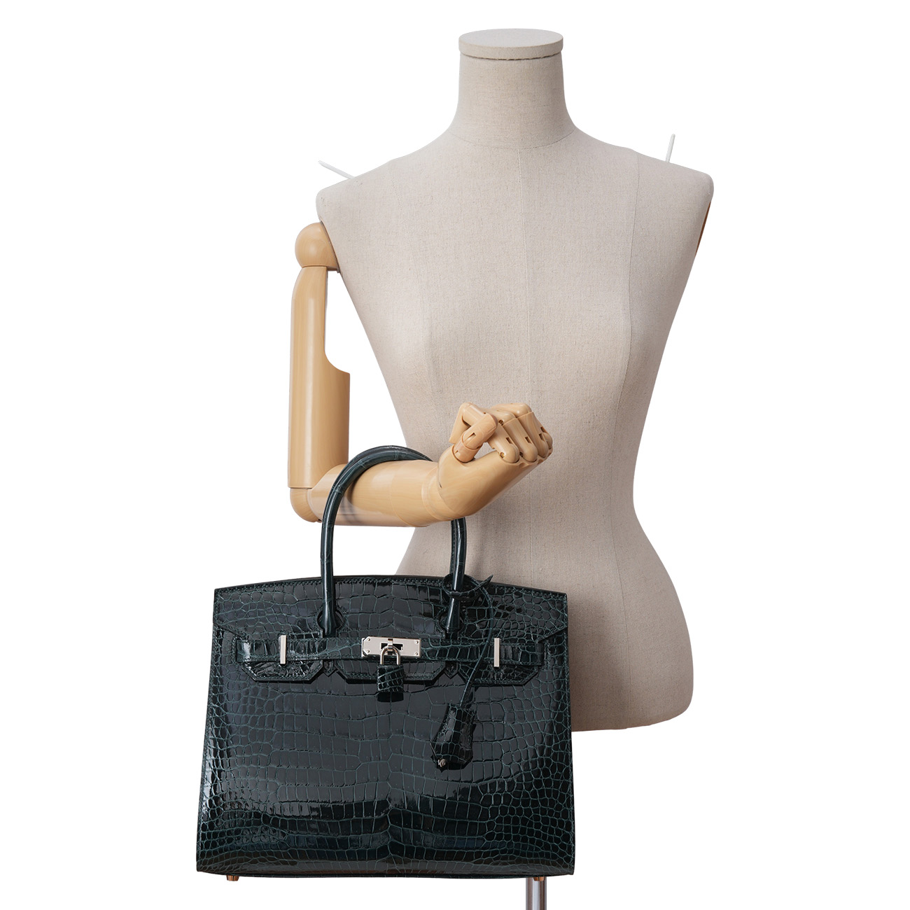 HERMES(USED)에르메스 벌킨 30 시프레스 은장 프로서스 크로커다일