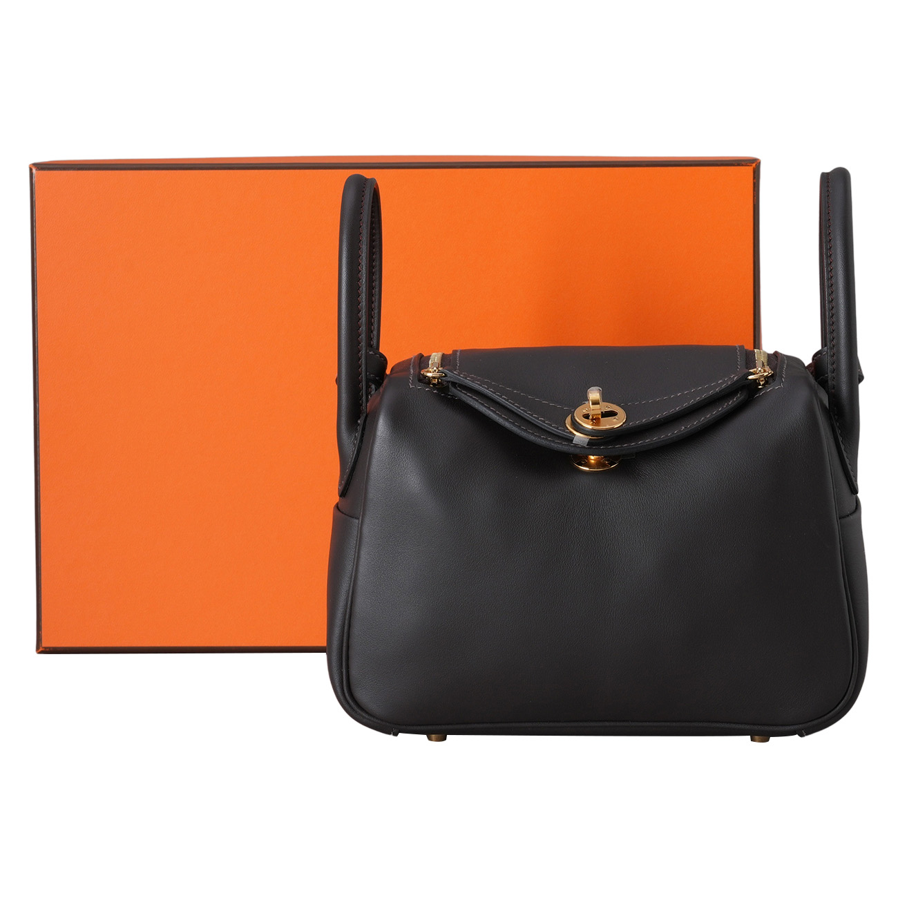 HERMES(USED)에르메스 린디 미니 에베네 금장