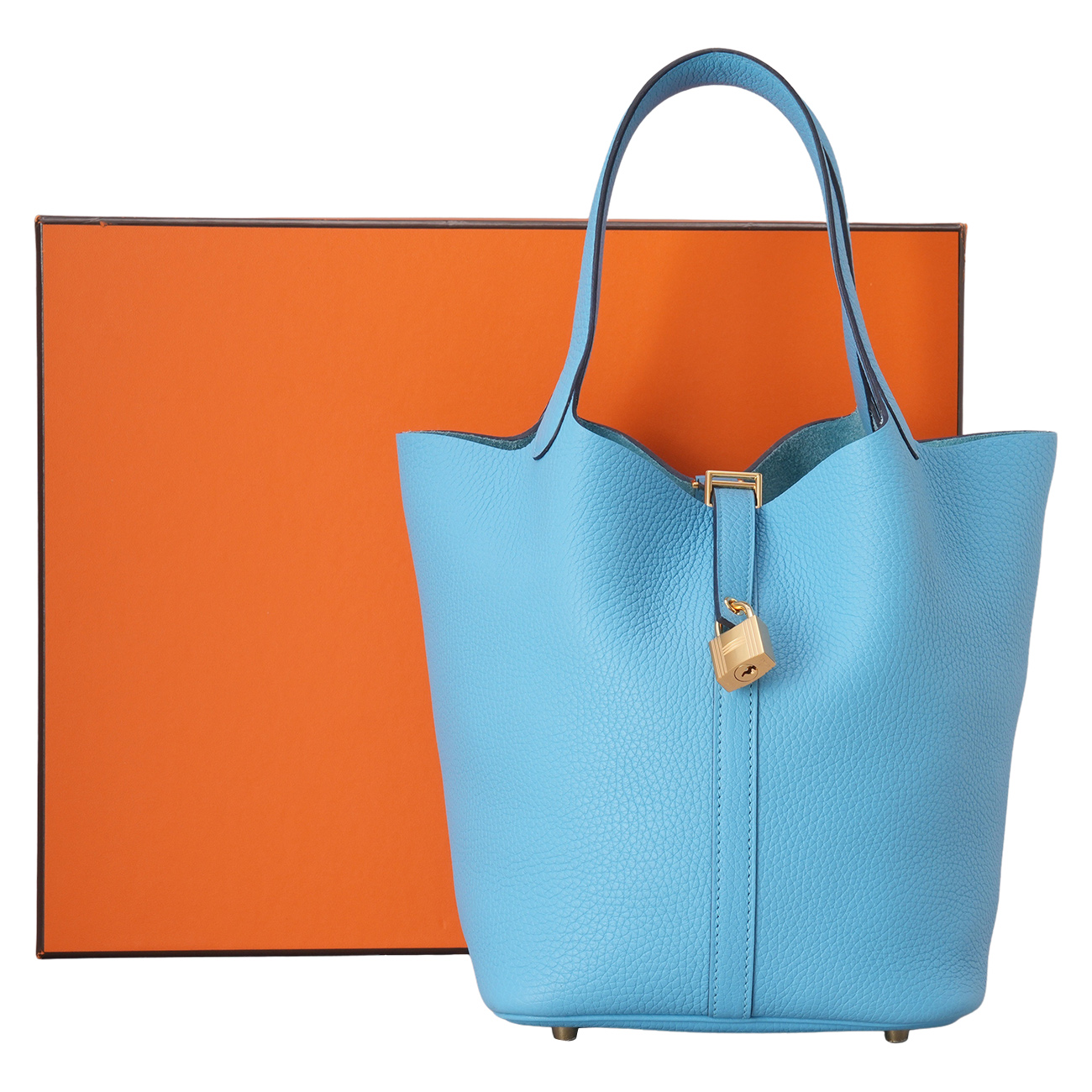 HERMES(USED)에르메스 락 피코탄 22 블루 뒤 노르 금장