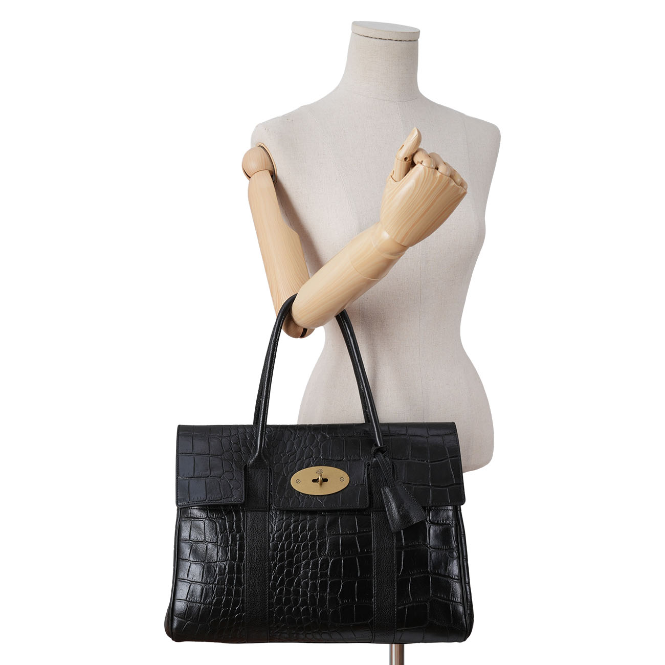 MULBERRY(USED)멀버리 베이스워터 크로커다일 패턴