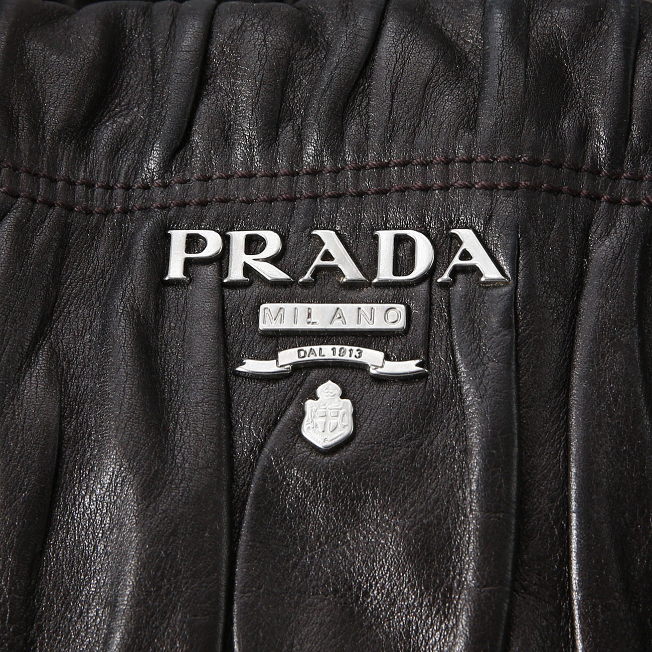 PRADA(USED)프라다 BN1407 레더 고프레 숄더백