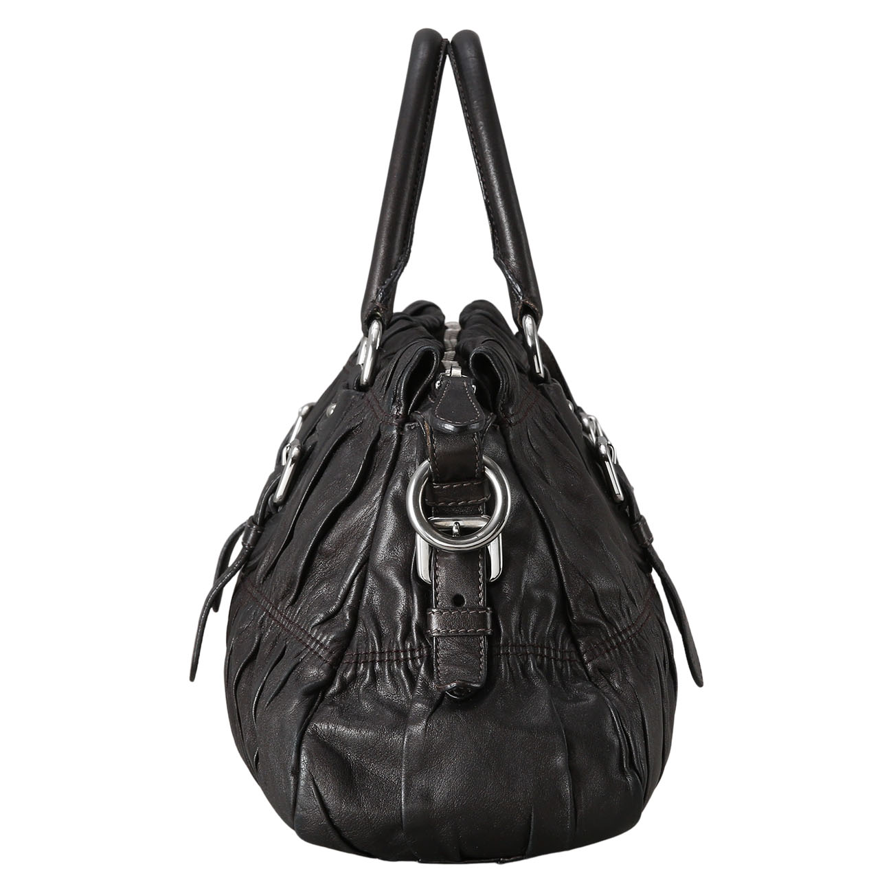 PRADA(USED)프라다 BN1407 레더 고프레 숄더백