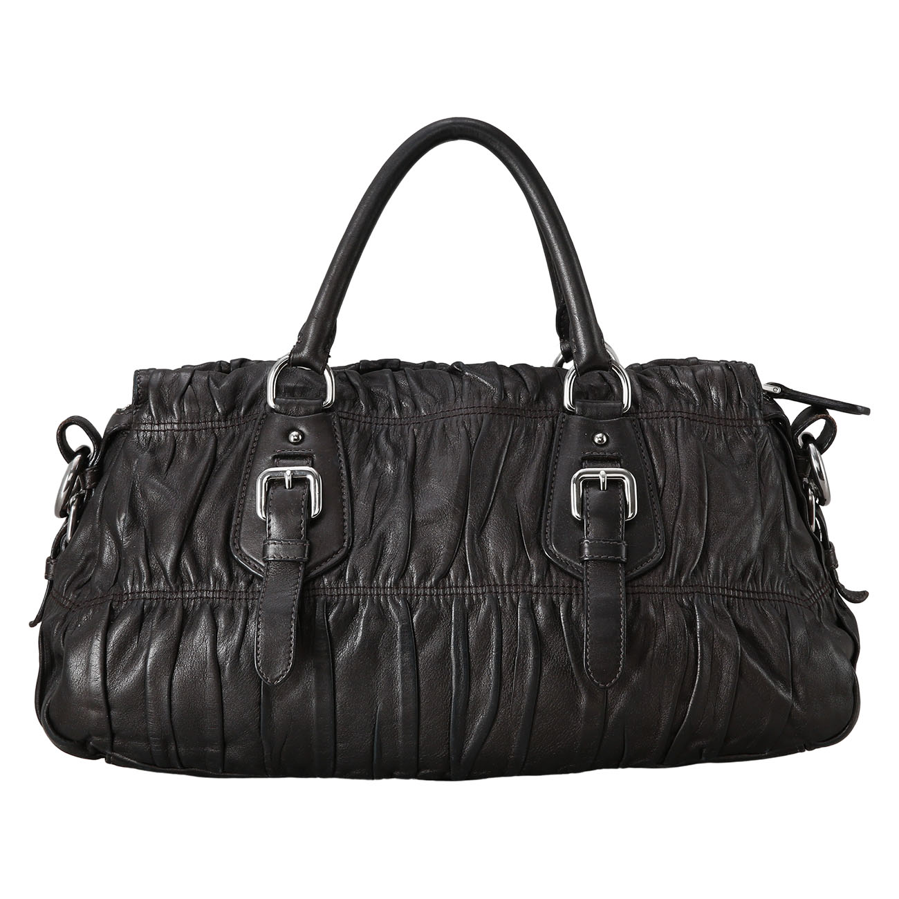 PRADA(USED)프라다 BN1407 레더 고프레 숄더백
