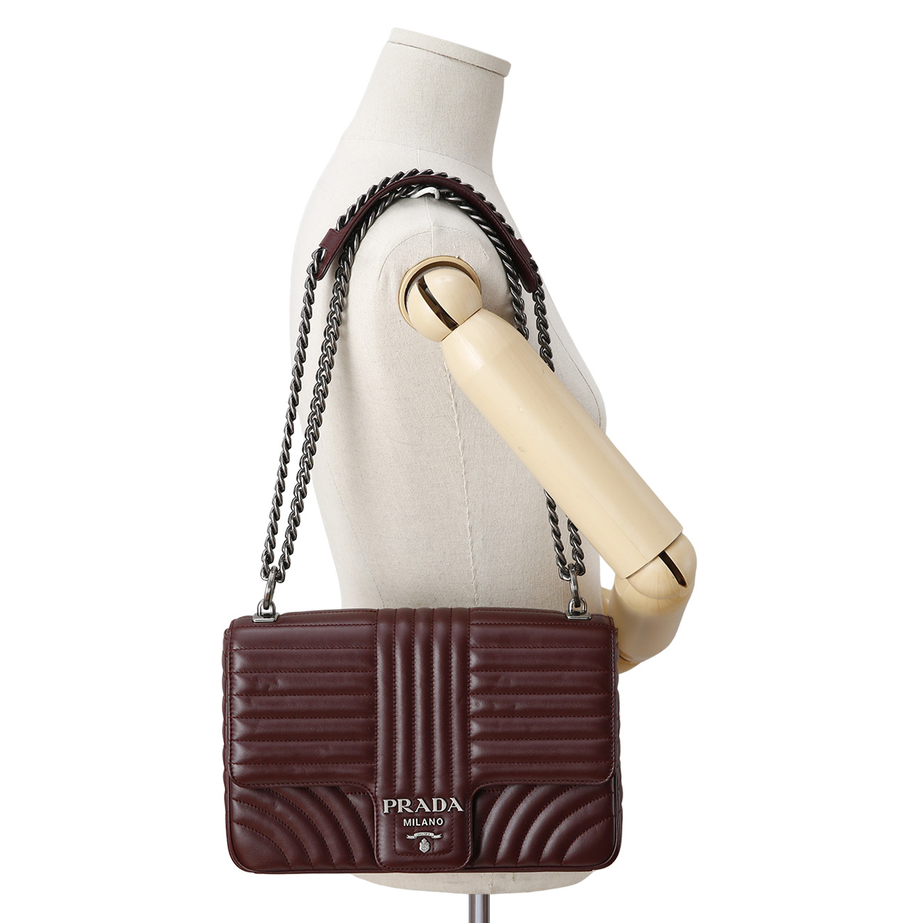 PRADA(USED)프라다 1BD135 다이아그램 체인 숄더백