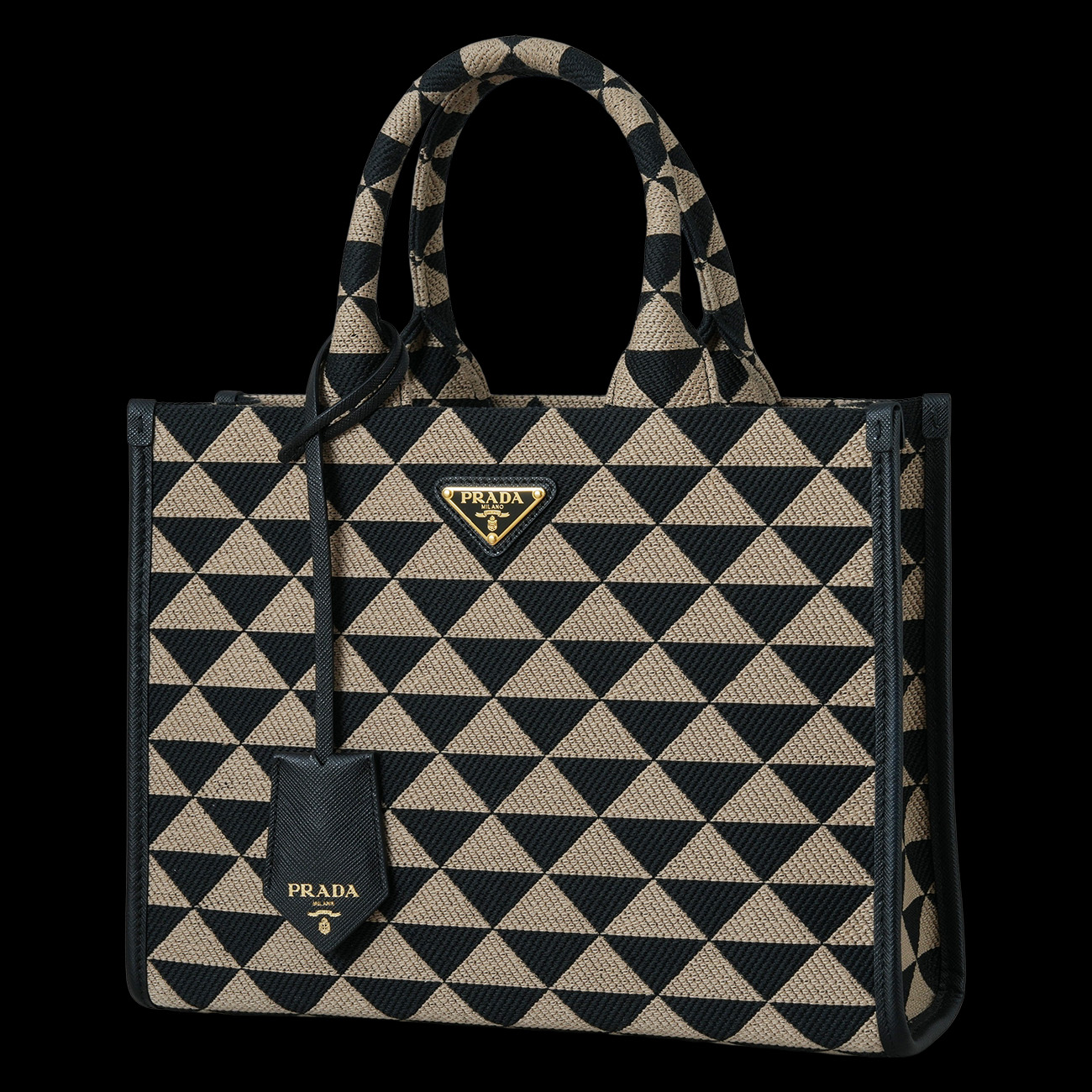 PRADA(USED)프라다 1BA354 자카드 심볼 토트 겸 숄더백