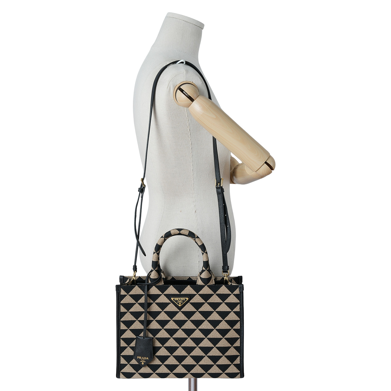 PRADA(USED)프라다 1BA354 자카드 심볼 토트 겸 숄더백