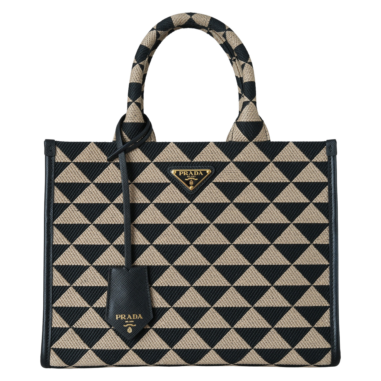 PRADA(USED)프라다 1BA354 자카드 심볼 토트 겸 숄더백