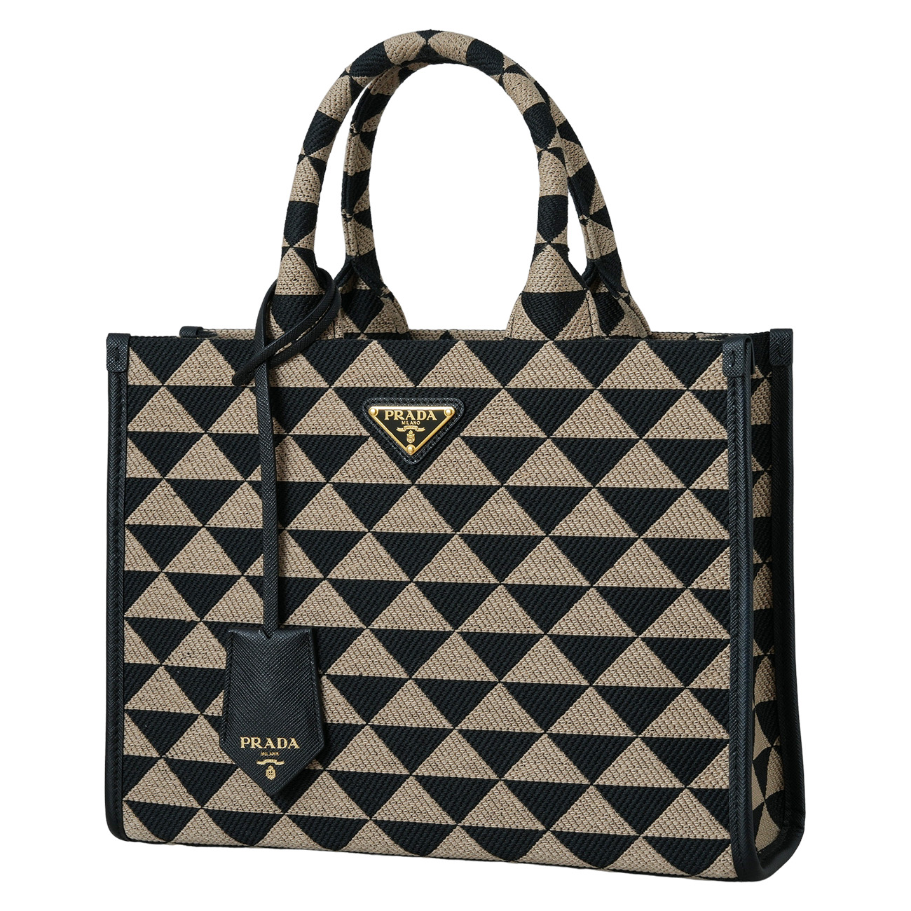 PRADA(USED)프라다 1BA354 자카드 심볼 토트 겸 숄더백