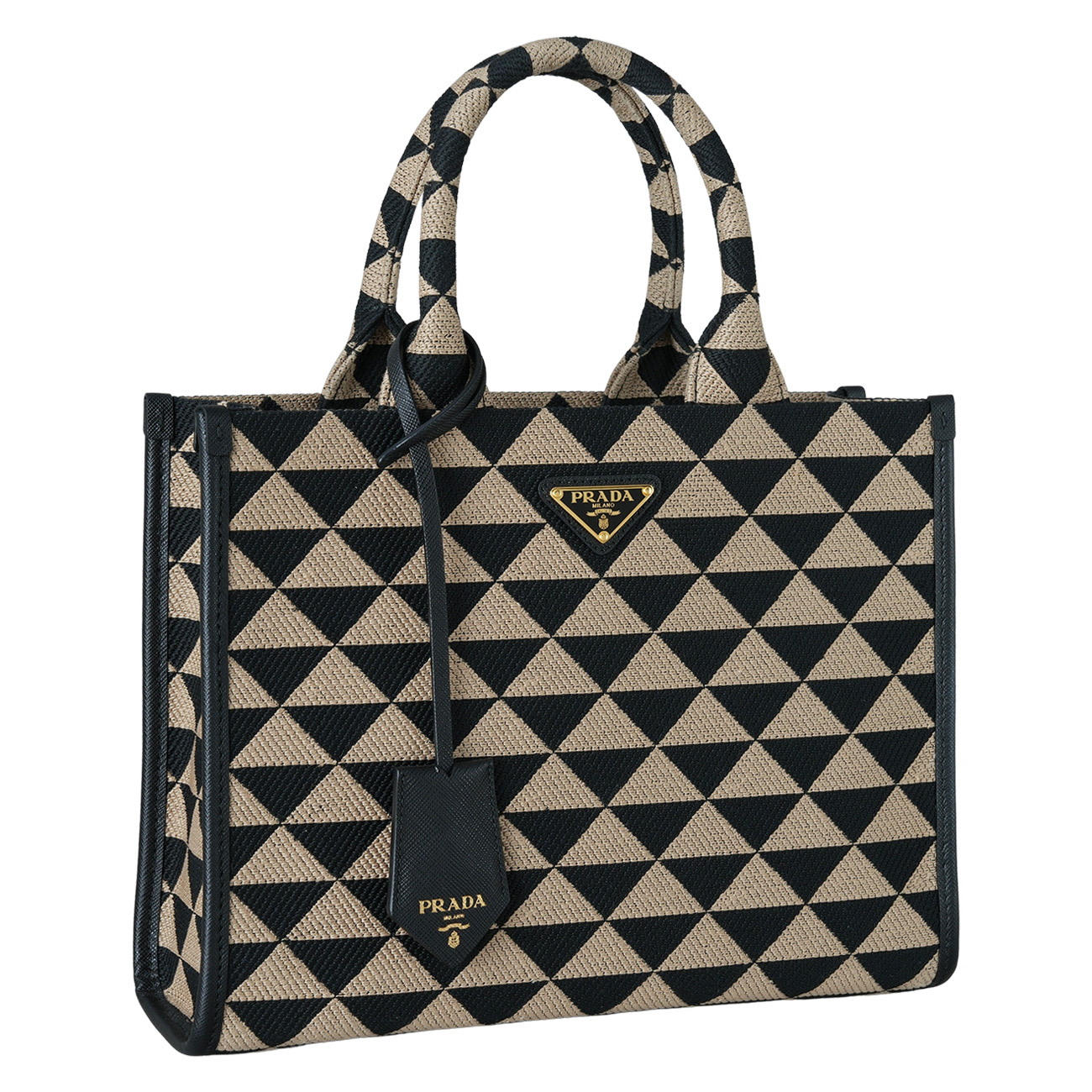 PRADA(USED)프라다 1BA354 자카드 심볼 토트 겸 숄더백