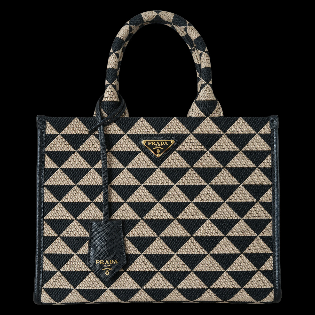 PRADA(USED)프라다 1BA354 자카드 심볼 토트 겸 숄더백